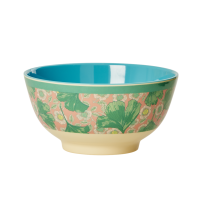 Leaves & Flower Print Two Tone Melamine Bowl By Rice DK